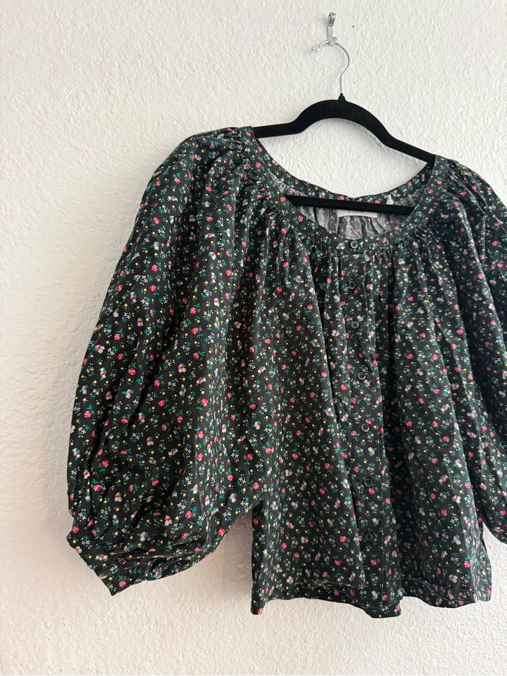 DÔEN Jeanne Floral Puff Sleeve Blouse Top Size XXS